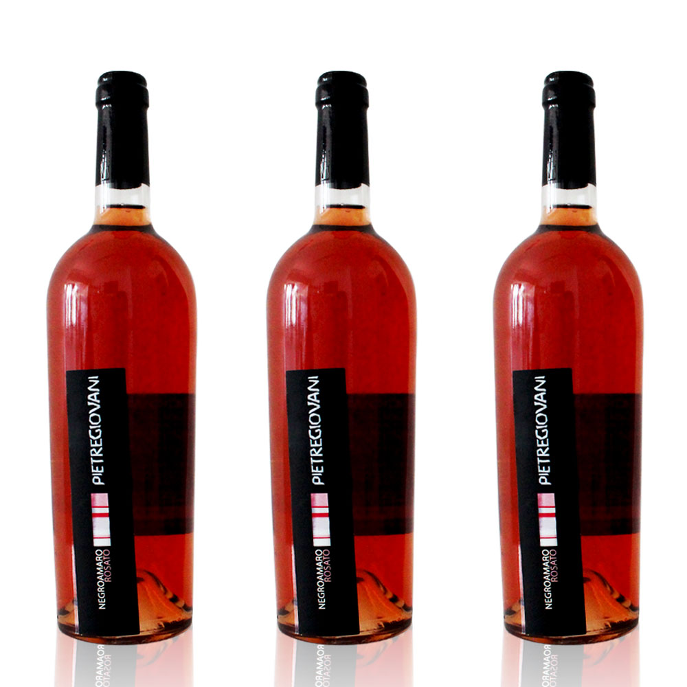 Set of 3 Rosè Wine bottles